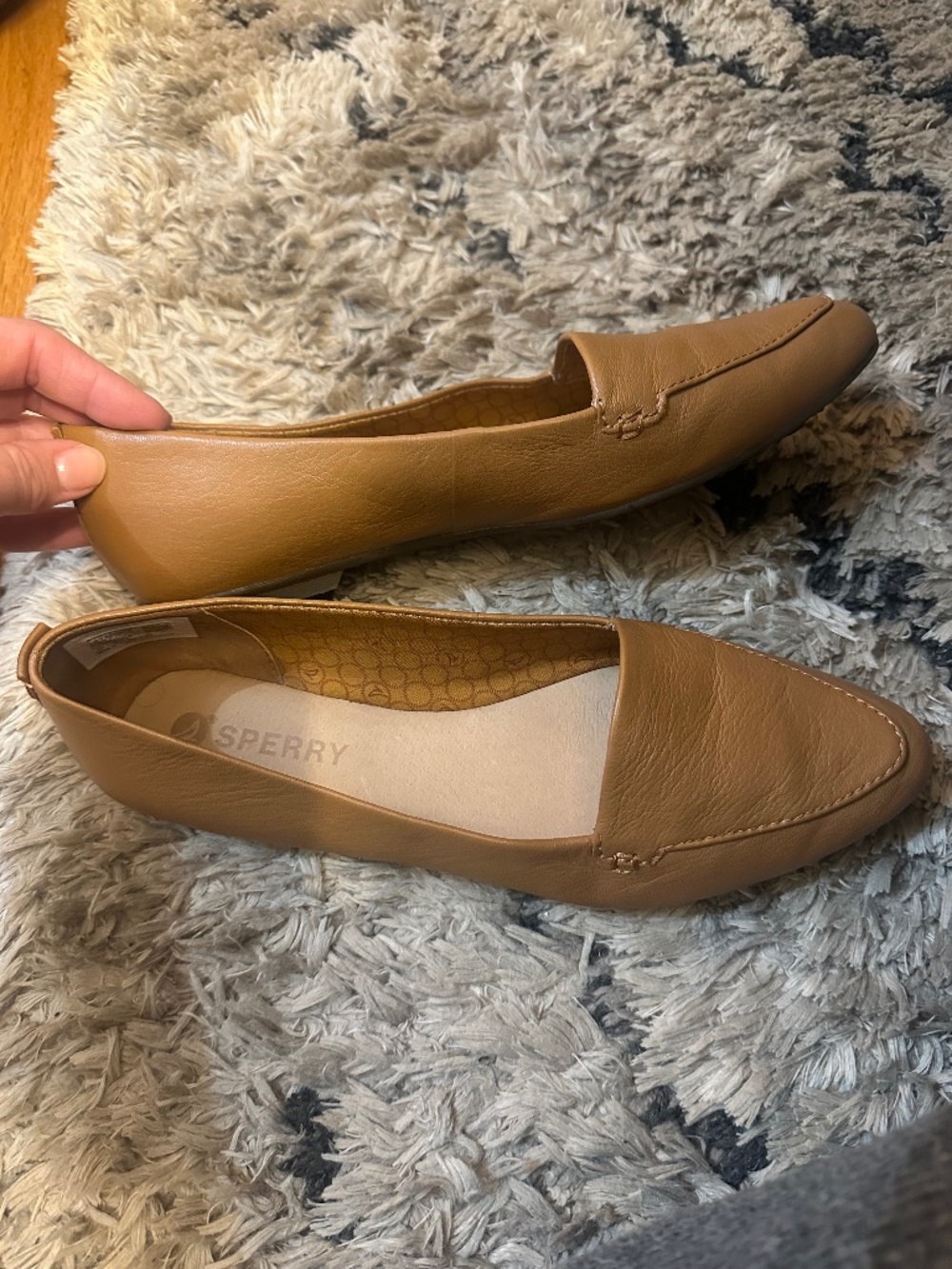 Sperry tan leather loafers/flats size 8.5